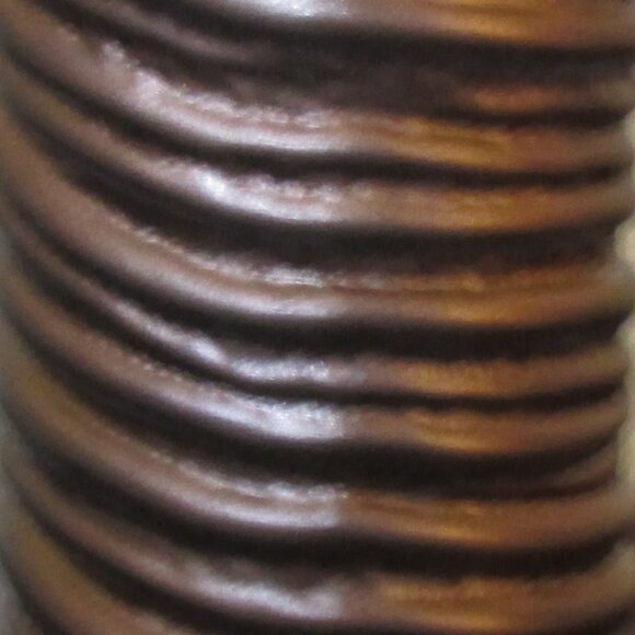 Unusual Large Textured Glass Vase with Bronze Finish and Orange Interior - Picture 3 of 3